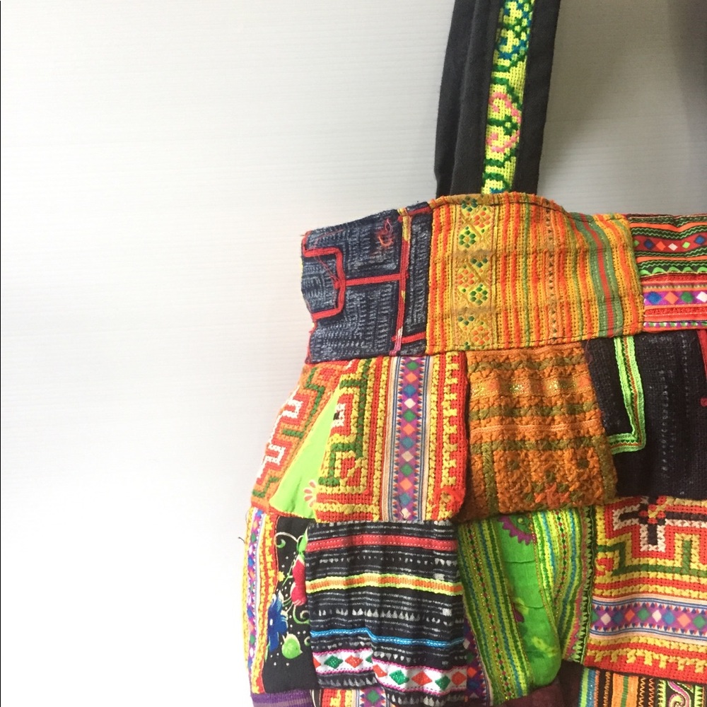 Colorful unique patchwork handmade bag - Picture 7 of 8
